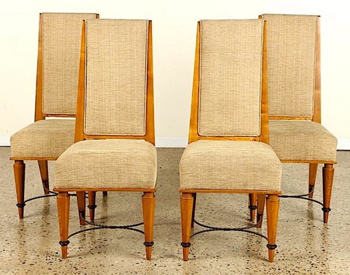 Robert Paveau documented set of 4 chicest high back chairs