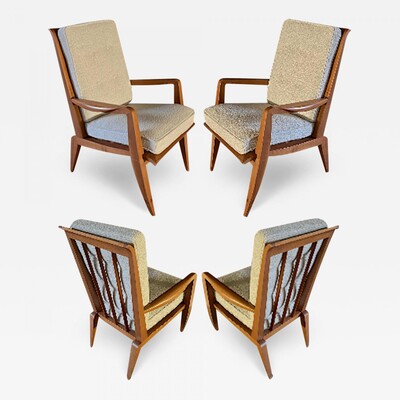Roger landault rare set of 2 lounge chairs