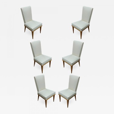 Six chicest sycamore and silk cloth dinning chairs