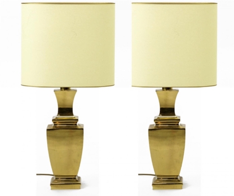 Solid bronze urn shaped pair of neo classic table lamp