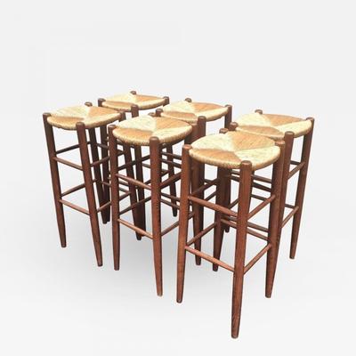 Style Charlotte Perriand Six Rush Bar Stools