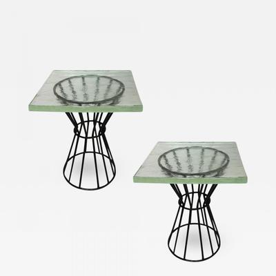 style Mathieu Matégot coffee table sick glass table