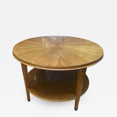 Style of André Arbus Sycamore Round two Tier Coffee Table
