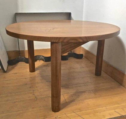 Style of Charlotte Perriand Blond Ash Tree Tripod  Coffee Table
