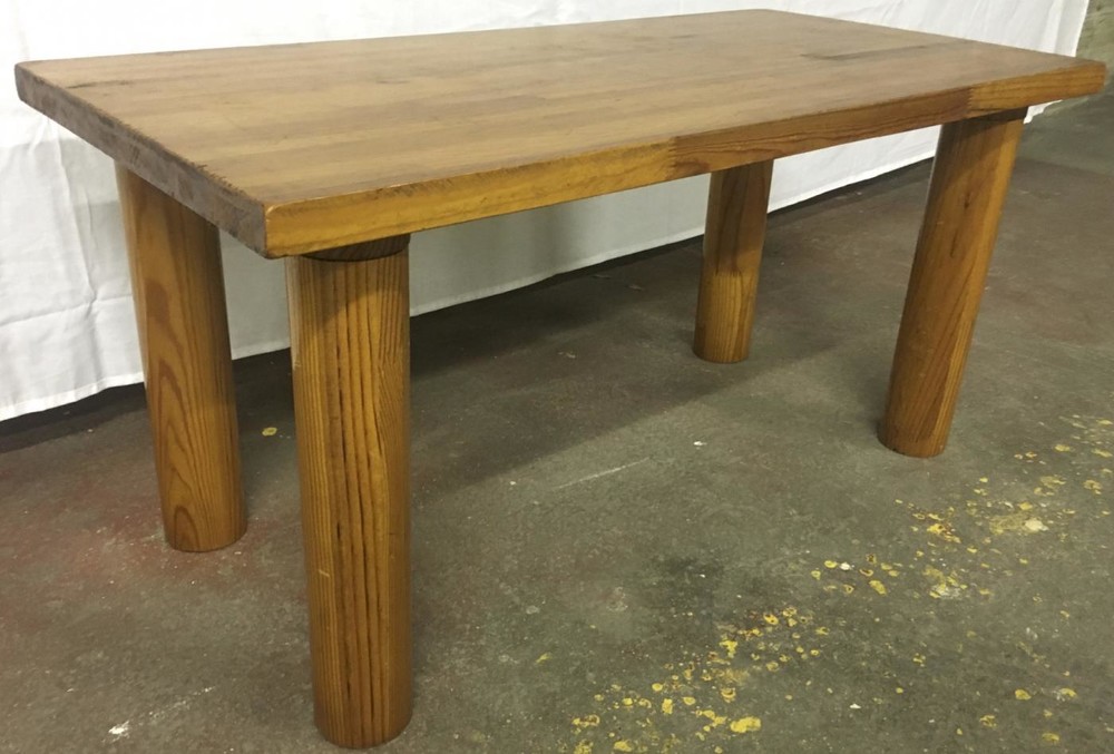 Charlotte Perriand pine Tripod coffee table. - Coffee Table