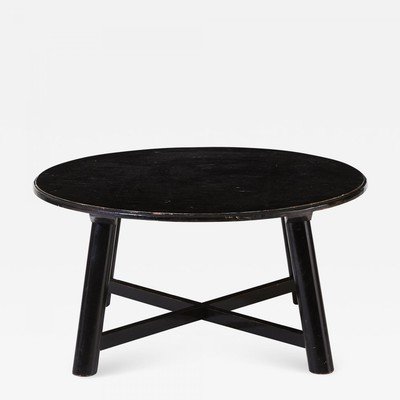 Style of Perriand superb black pine coffee table