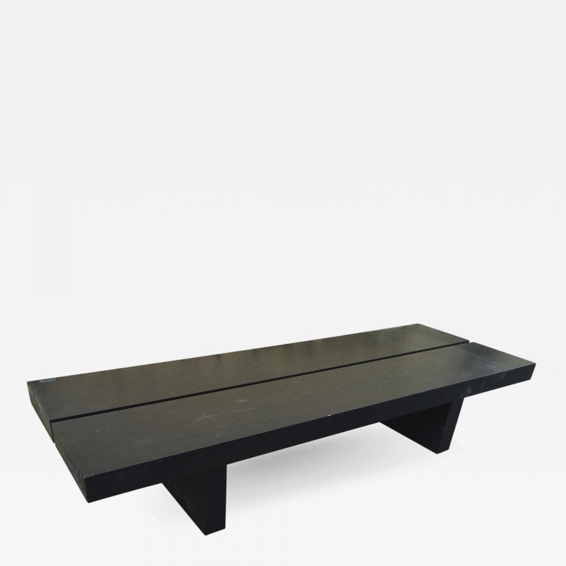 Style of Pierre Chapo Long Black Bench or Coffee Table