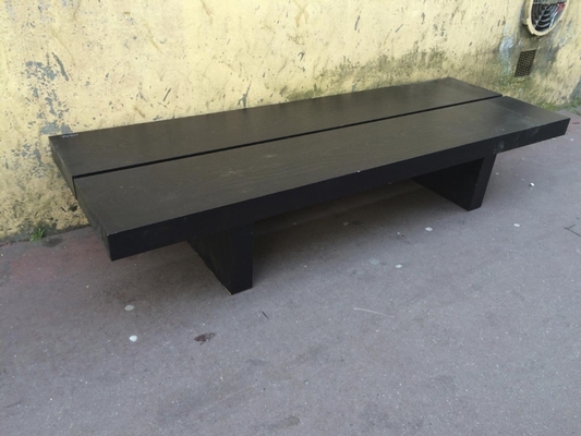 Style of Pierre Chapo Long Black Bench or Coffee Table