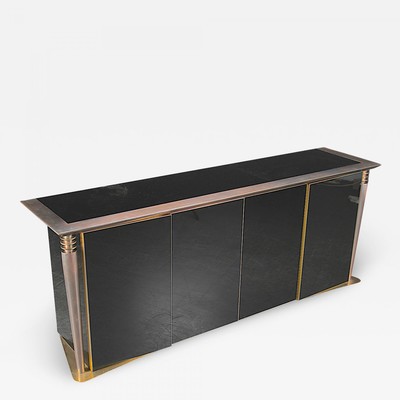 Superb 4 door cabinet with gold bronze and brushed steel accent