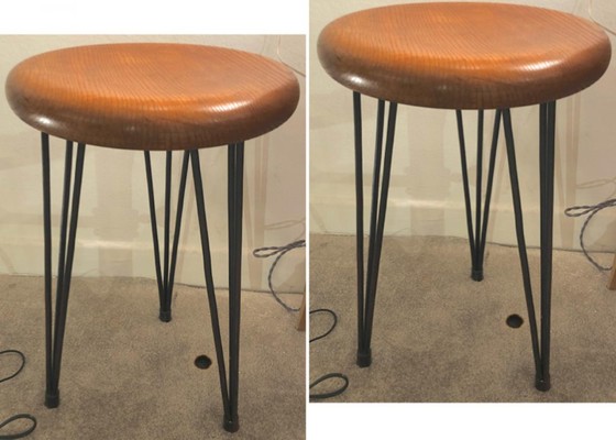 superb Pure design pair of organic 50s stools