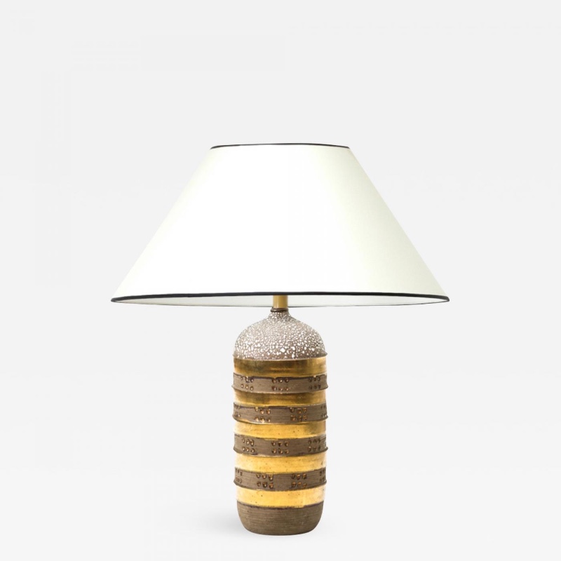 Superb refined french fifties ceramic table lamp