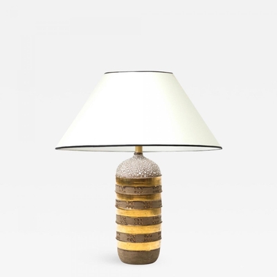 Superb refined french fifties ceramic table lamp