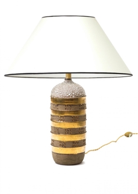 Superb refined french fifties ceramic table lamp