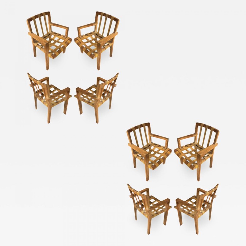 Suzanne Guiguichon rdocumented set of 8 ceruse dinning chairs