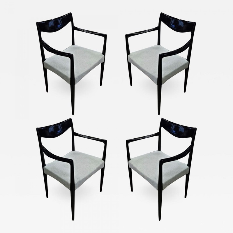 Swedish exceptional design set of 4 arm chairs