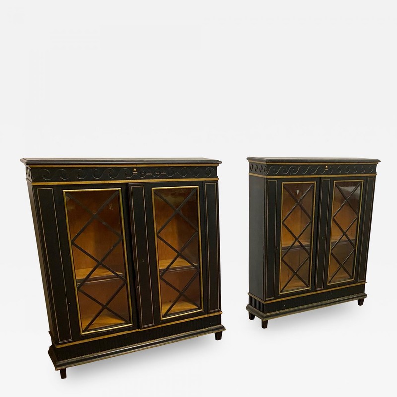 Swedish pair of Neo classical lacquered library