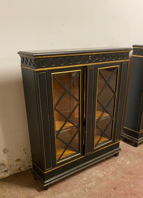 Swedish pair of Neo classical lacquered library