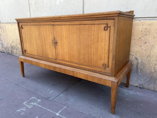 Swedish refinement oak neo classical forties 2 doors cabinet