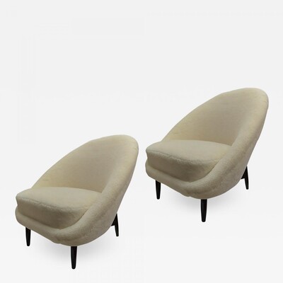 Theo Ruth for Artifort chair newly covered in wool faux fur