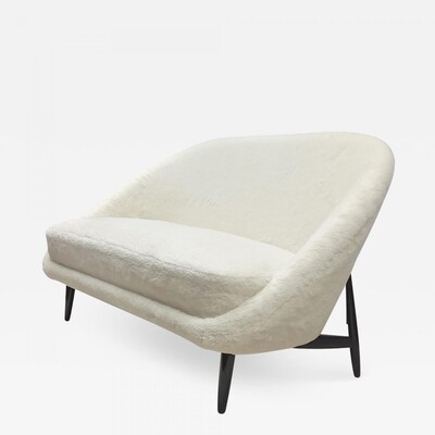 Theo Ruth for Artifort couch newly covered in wool faux fur