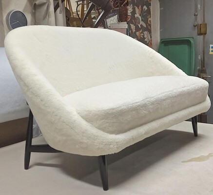 Theo Ruth for Artifort couch newly covered in wool faux fur