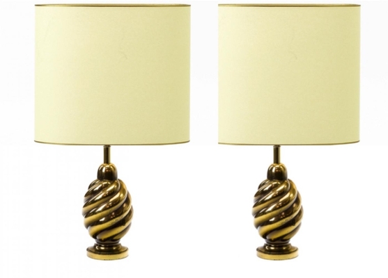 Twisted brass secession awesome pair of lamp