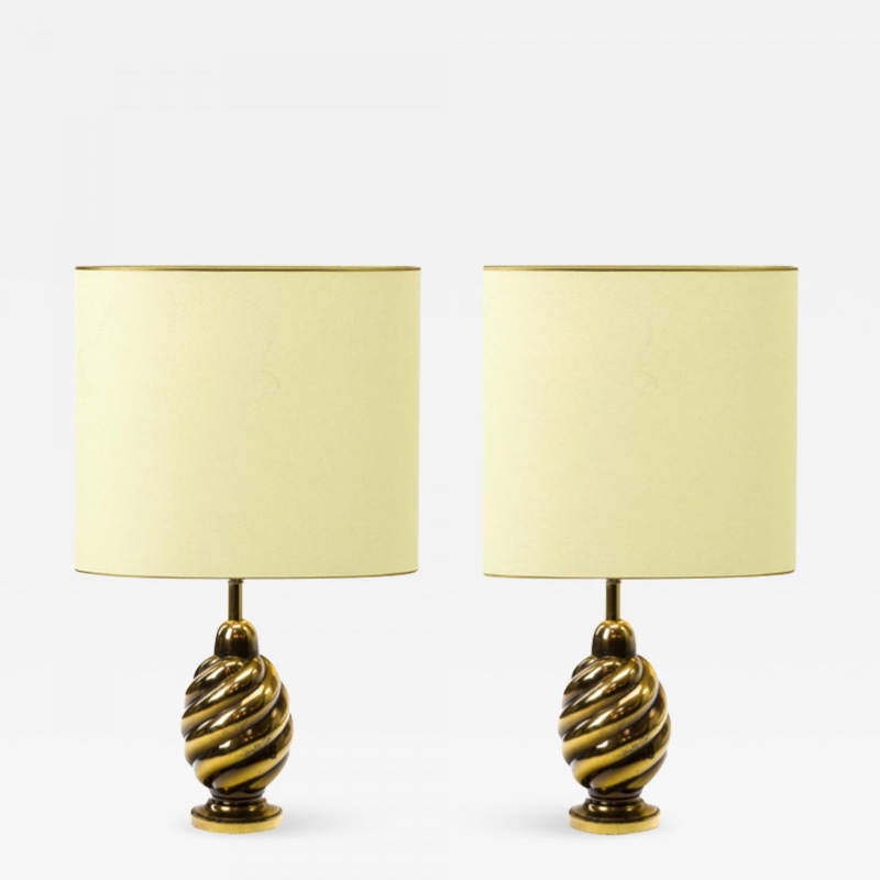 Twisted brass secession awesome pair of lamp