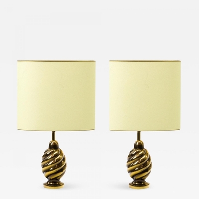 Twisted brass secession awesome pair of lamp