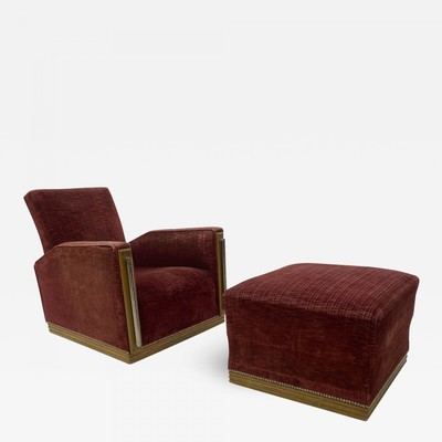 UAM style modernist chair and ottoman set
