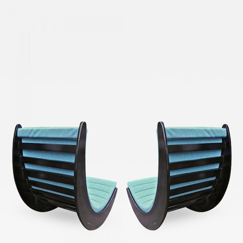 verner panton pair black rocking chairs rocking chair seating