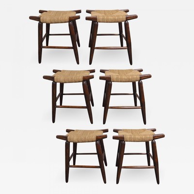 Victor Courtray set of 6 brutalists stools