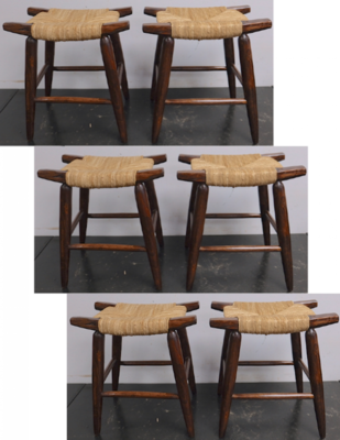 Victor Courtray set of 6 brutalists stools