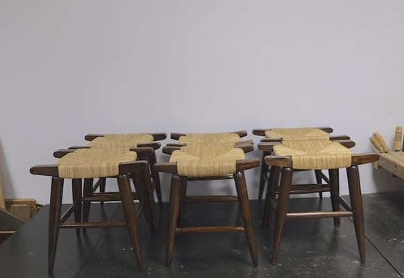 Victor Courtray set of 6 brutalists stools