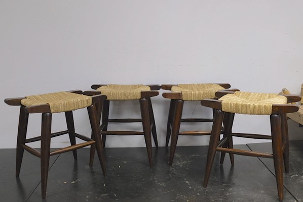 Victor Courtray set of 6 brutalists stools