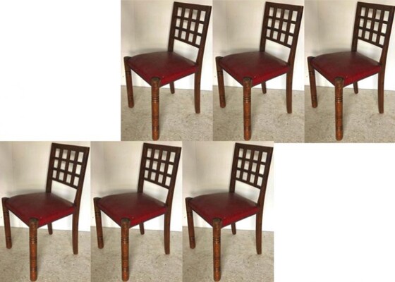 Victor Courtray set of 6 modernist chairs