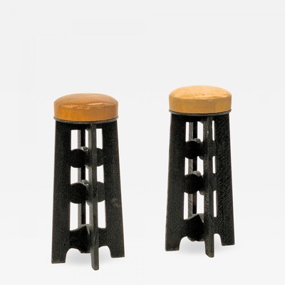 Witty pair of alp black sandblasted stools