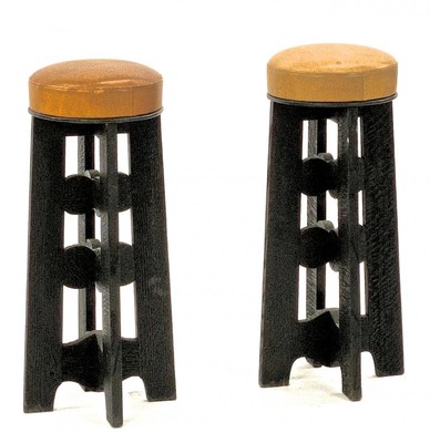 Witty pair of alp black sandblasted stools