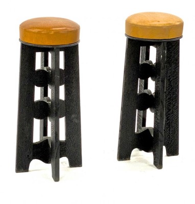 Witty pair of alp black sandblasted stools