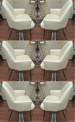 Zanuso rare set of 6 dinning chairs newly covered